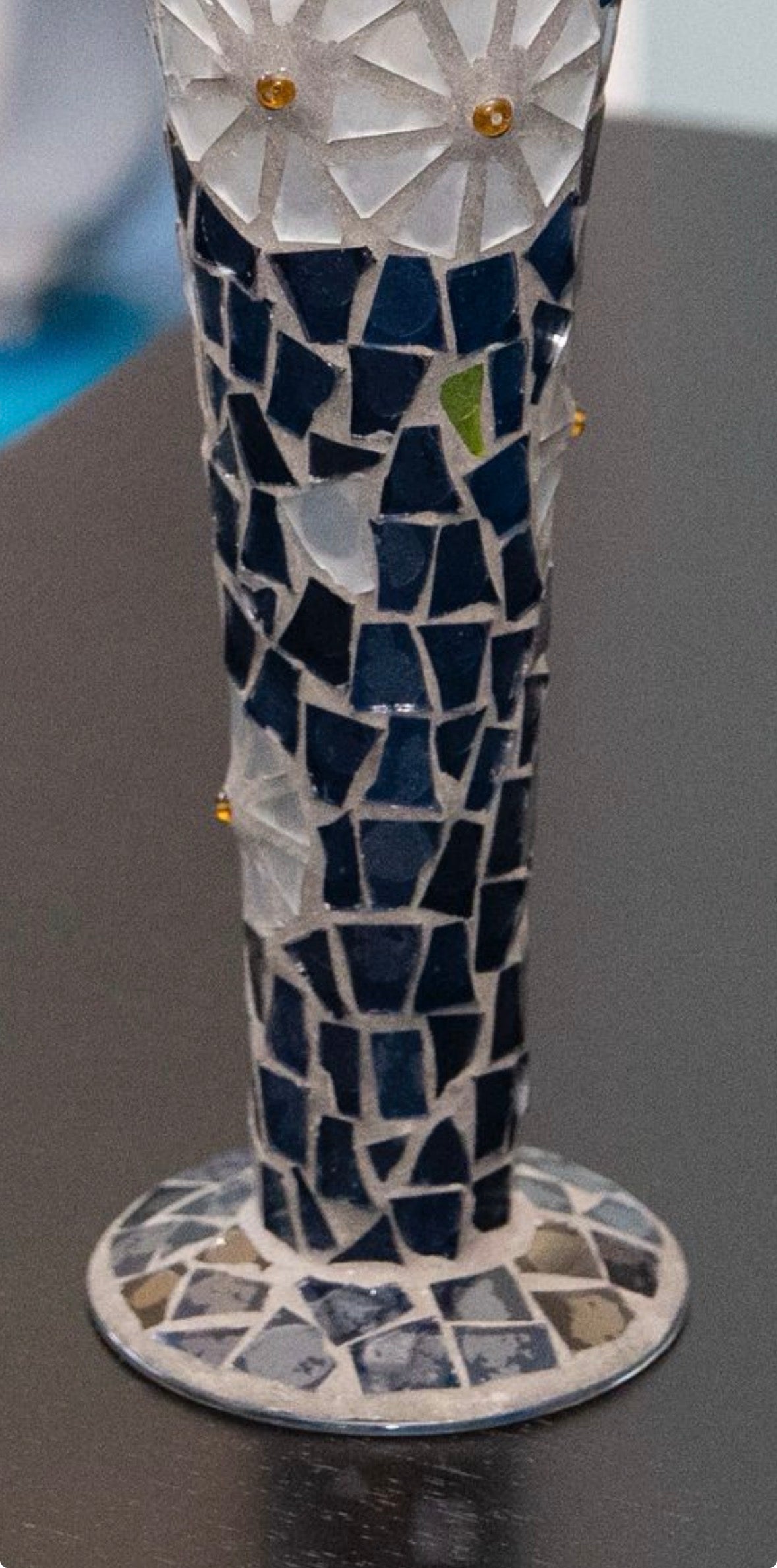 Vaso di vetro mosaico