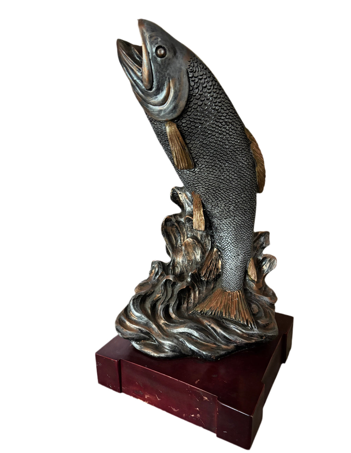 Carpa Koi su base di legno