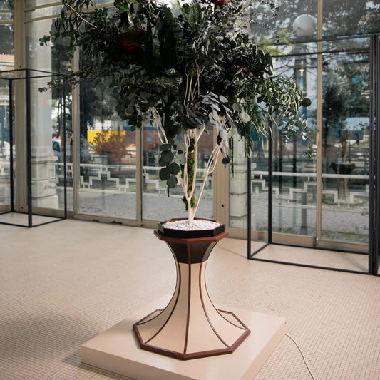 BASE OTTAGONALE PERIODO DECO' CON PIANTA