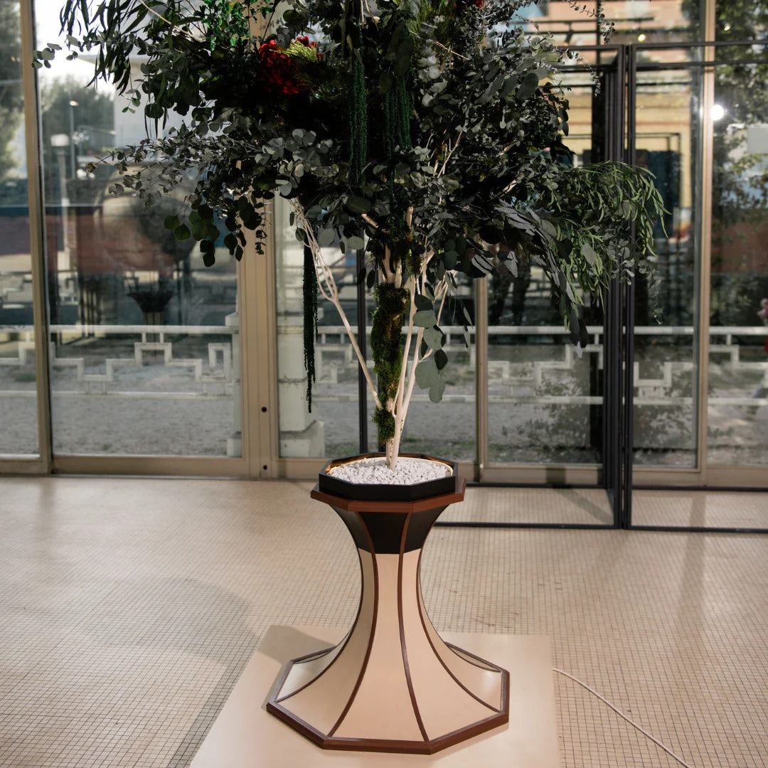BASE OTTAGONALE PERIODO DECO' CON PIANTA