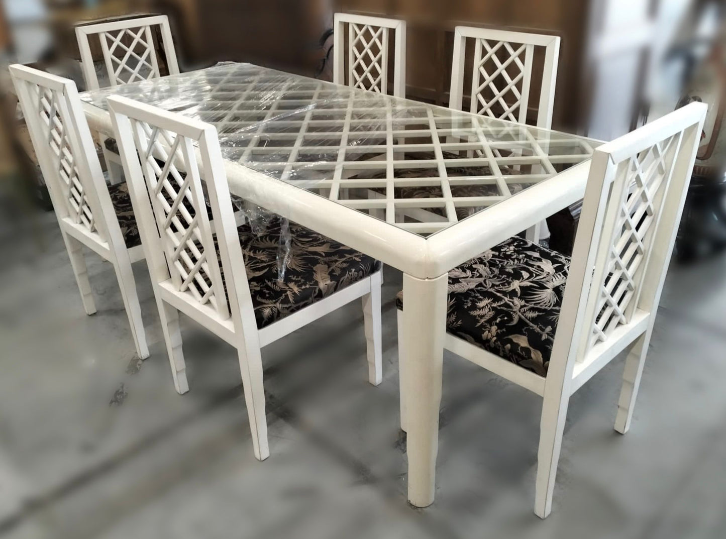 Tavolo e set di 6 sedie di design Anni 80