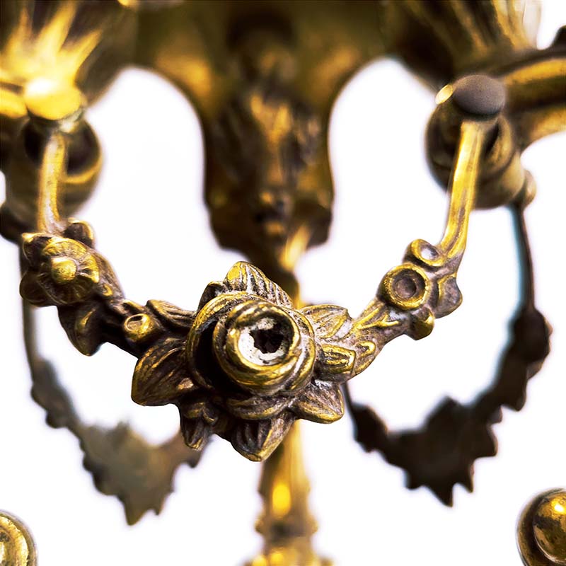 Lampadario di bronzo in stile Luigi XV