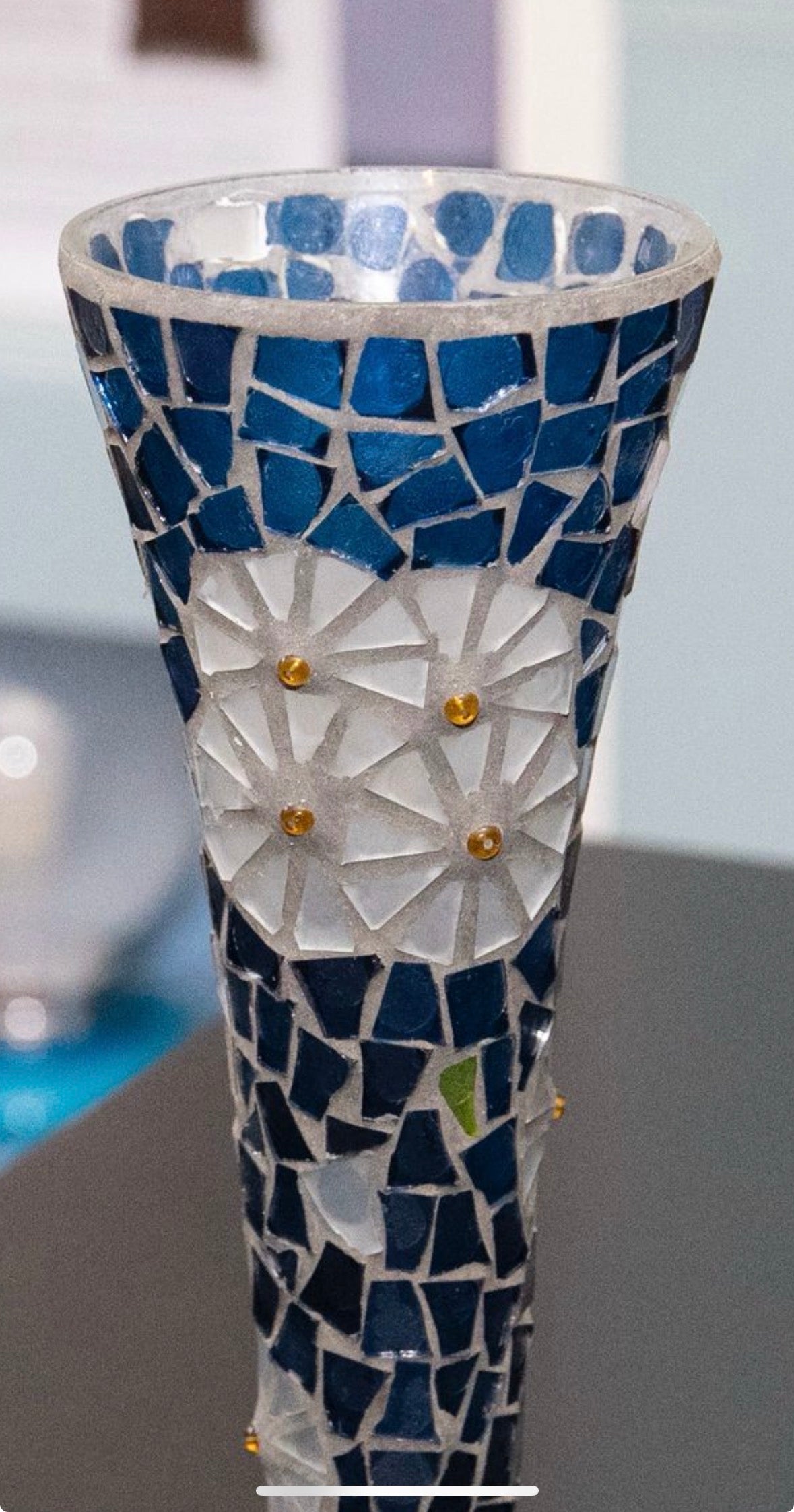 Vaso di vetro mosaico
