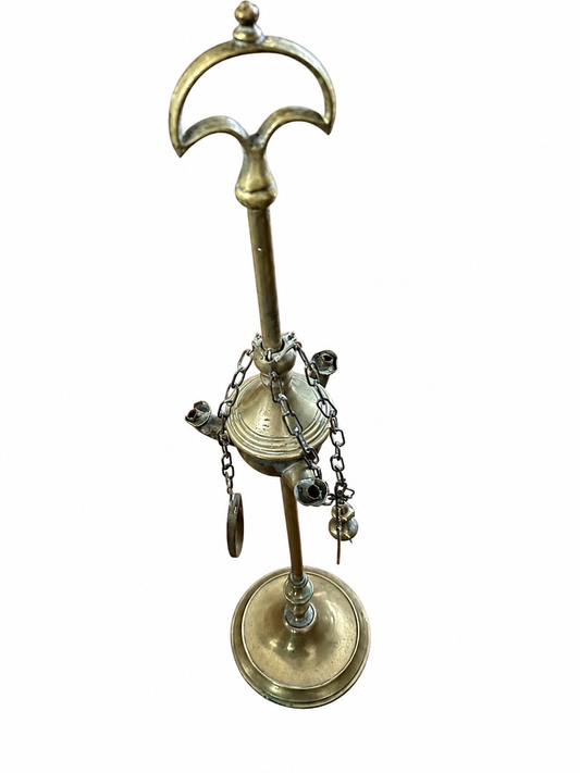 lampada ad olio in bronzo dorato