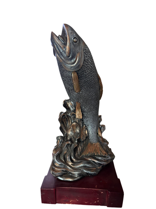 Carpa Koi su base di legno