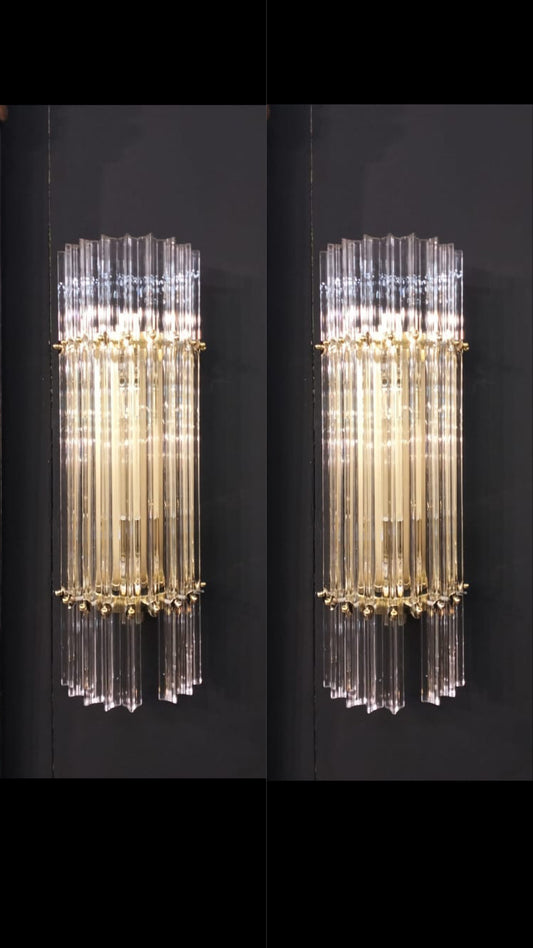 Coppia di applique in vetro di Murano